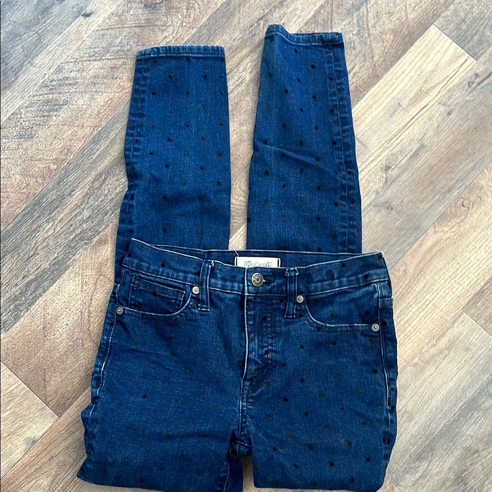 4/$20🥳 Madewell Blue Polka Dot Jeans women’s size 26